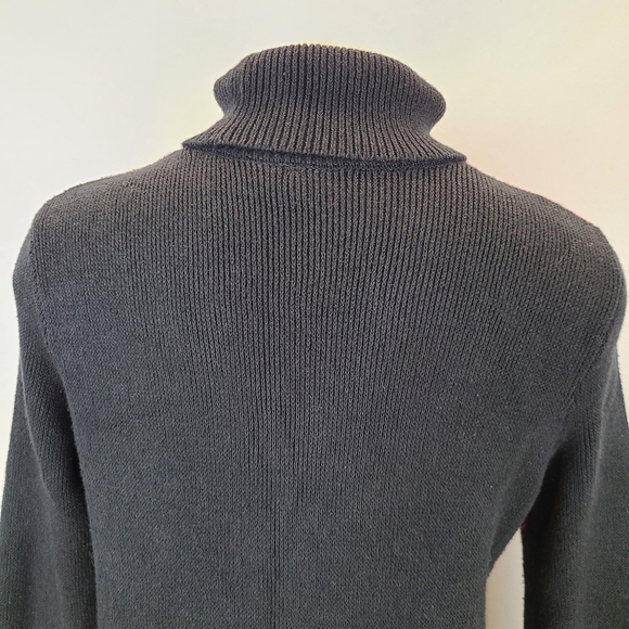 Free People Winter Break Black Red Colorblock Turtleneck Sweater Dress  XS - Picture 8 of 11